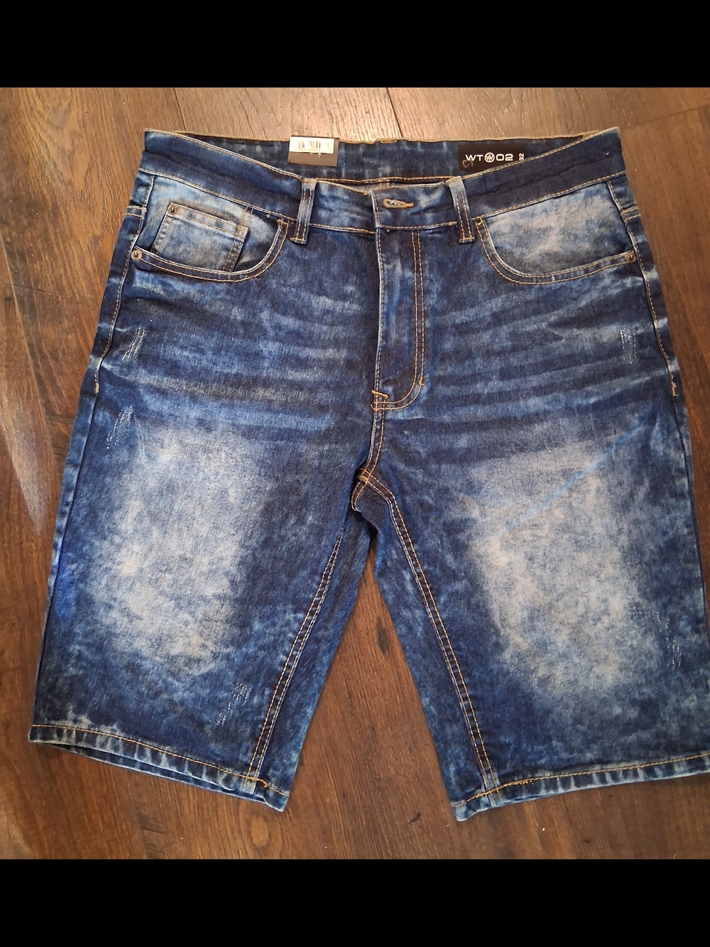 Men's Blue Denim-Style Stretch Tech Shorts - WT02